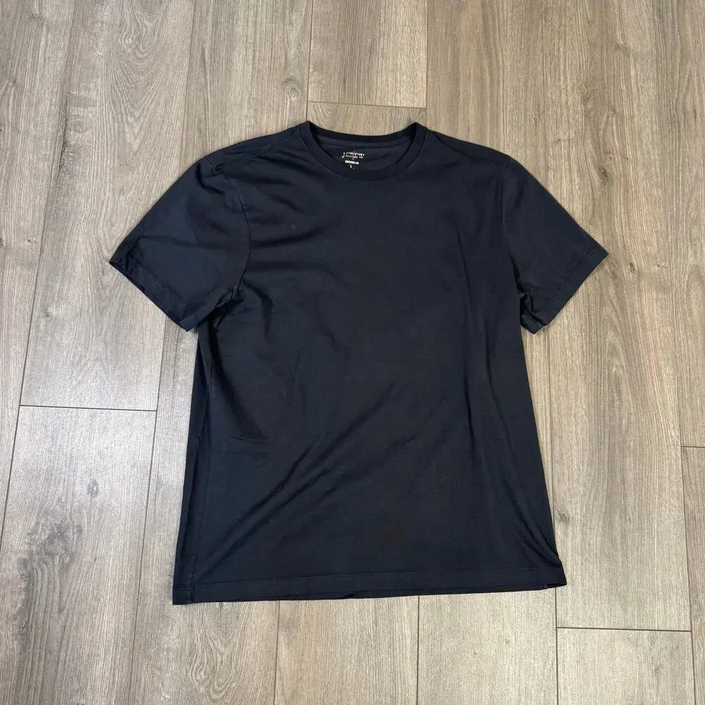J.Crew Classic Broken-In Short Sleeve Crewneck Tee Mens L Black Pullover Cotton